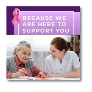 Nurse supporting a cancer patient