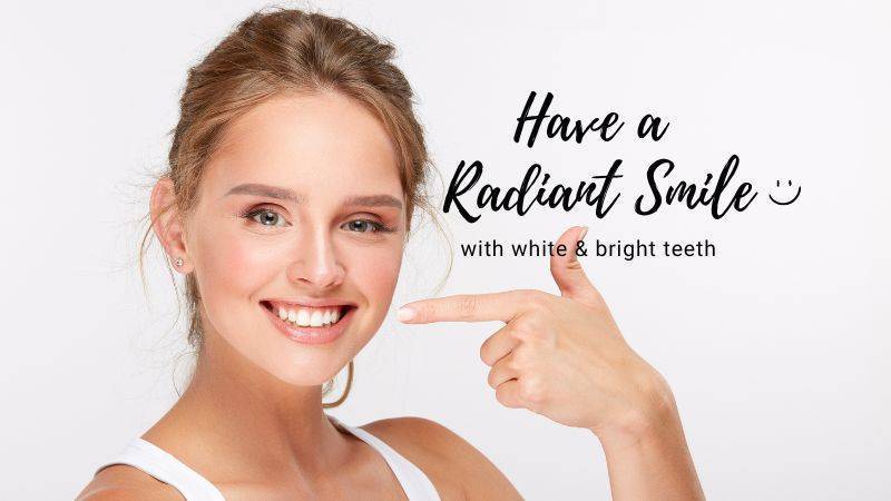 Radiant smile with white bright teeth