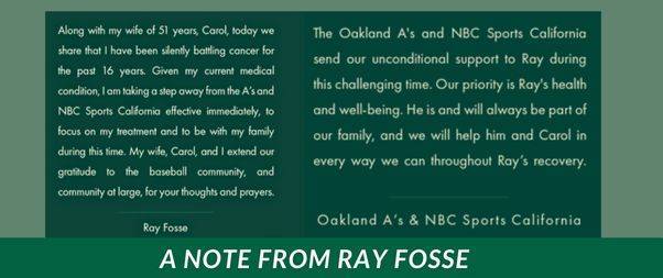 A Note from Ray Fosse